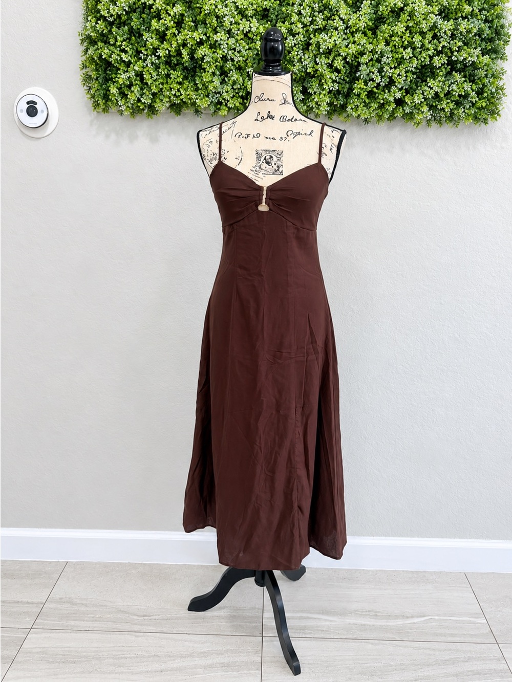 Trixxi Chocolate Brown Y2K Slip Midi Dress NWT Size S